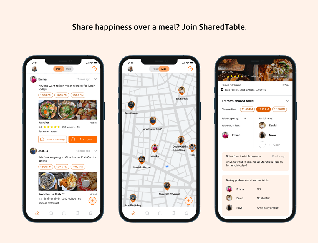 ShareTable - Mobile App by Xiang Yu