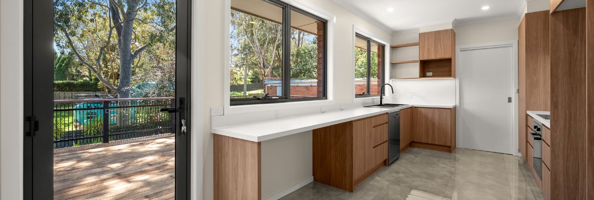 Modern Kitchen Upgrade with Outdoor Deck in Burwood East