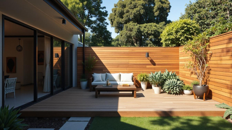 Modern UK home with bi-fold doors opening to a patio and garden, creating seamless indoor-outdoor living