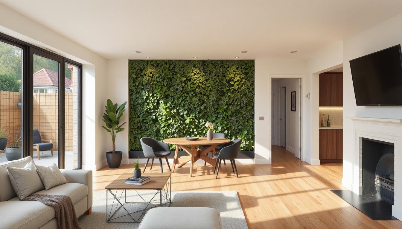 Green roof and living wall installation on a modern UK home