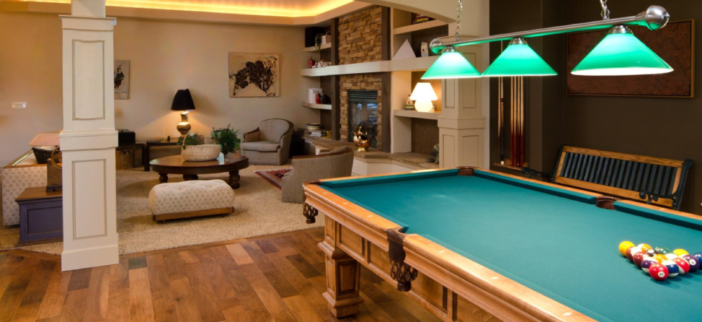 Modern renovated basement living room in a New Zealand home