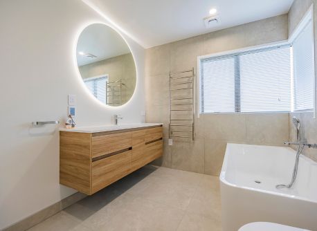 Luxury Bathroom Renovation with a Clever Poolside Addition in West Harbour