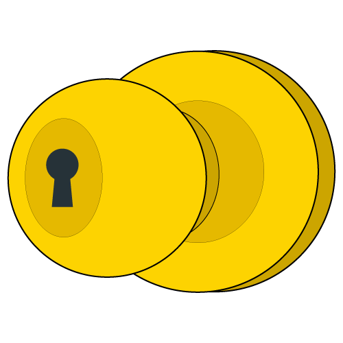 Marty Locks Yellow Residential Doorknobs
