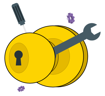 Illustration of Electronic Keypad Smart Lock