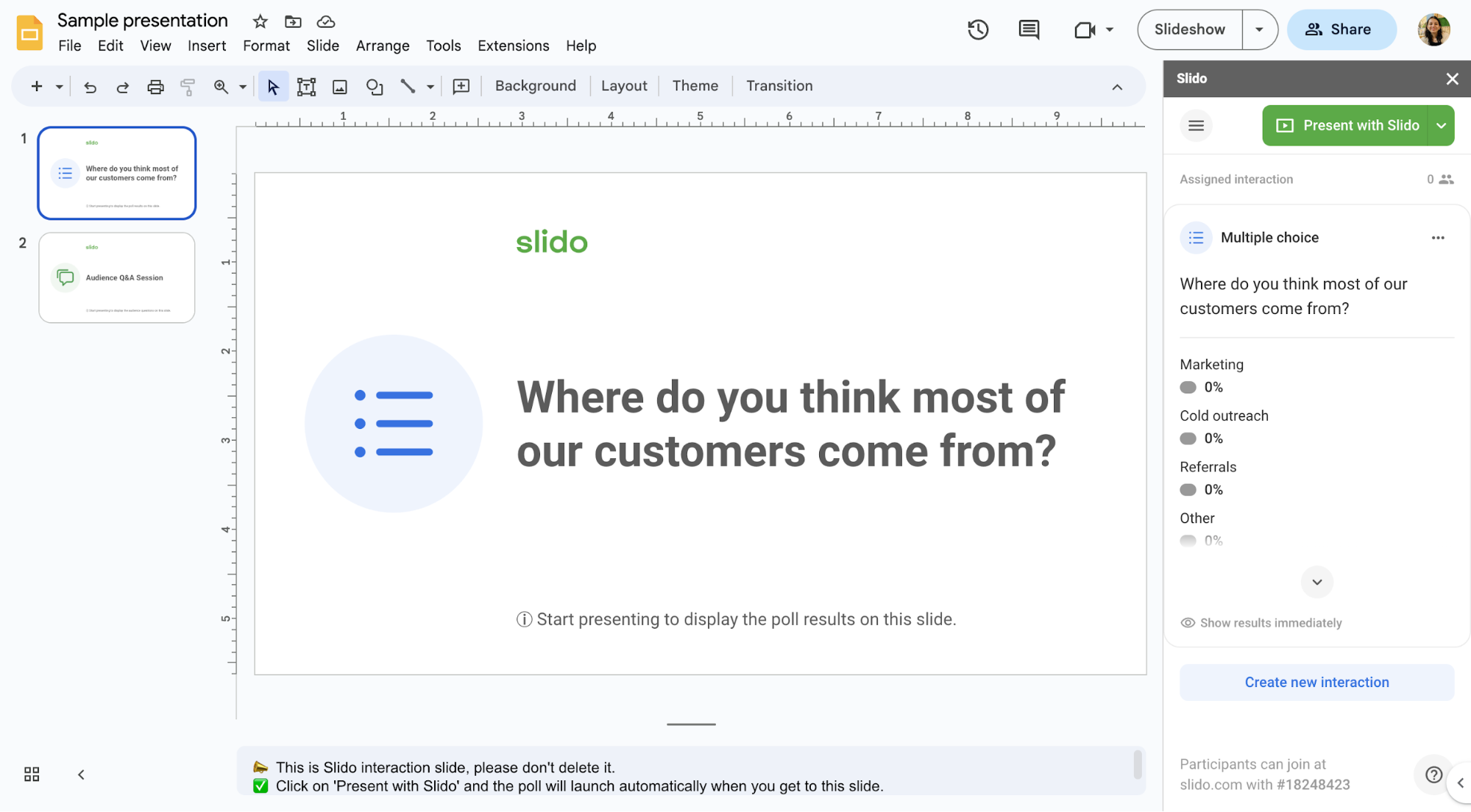 google slides presentation extension