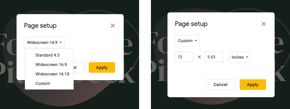 google slides presentation dimensions