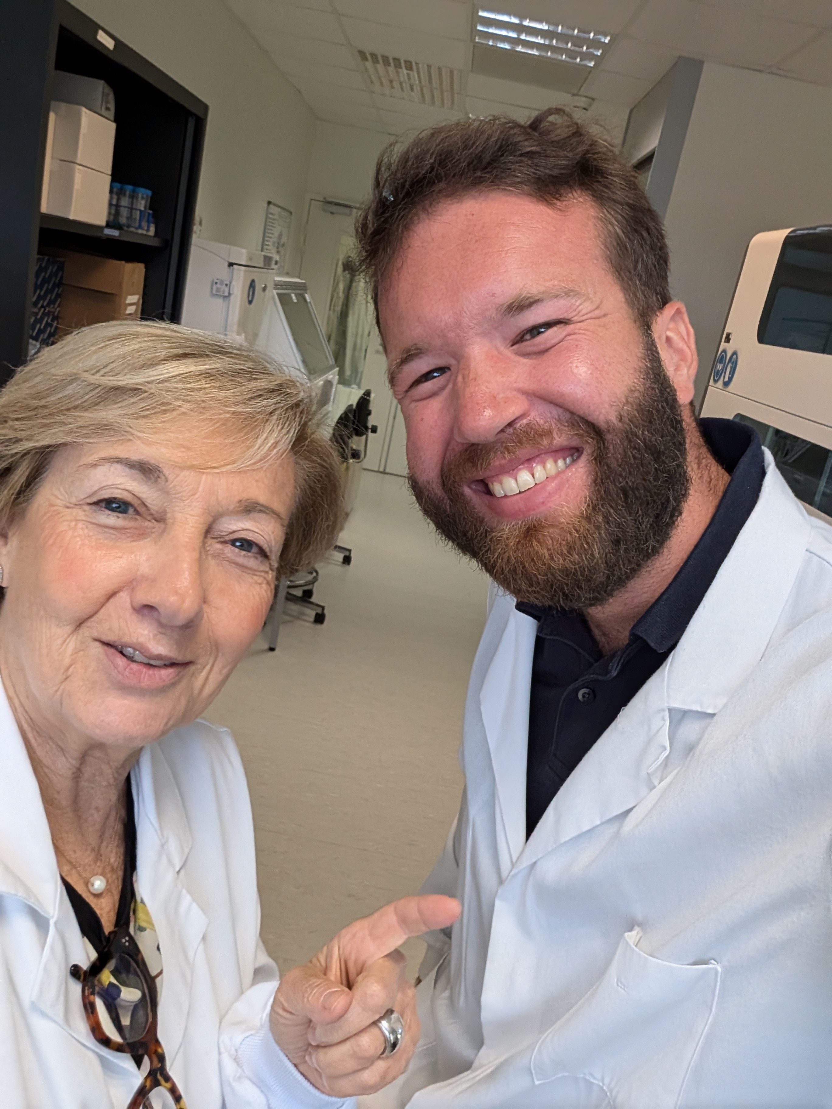 Clément Baissat with Alcediag's lead researcher