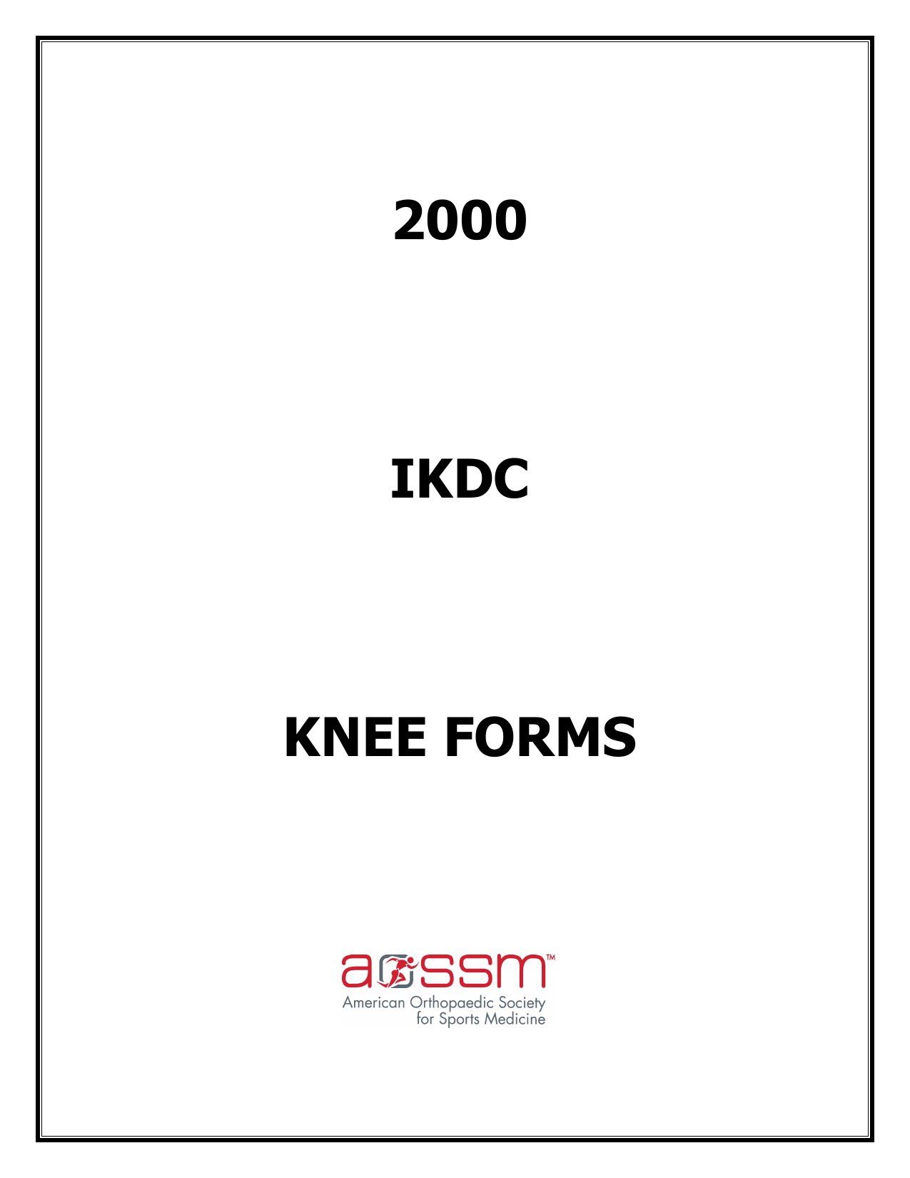 International Knee Documentation Committee Score (IKDC) subjective knee evaluation PDF form