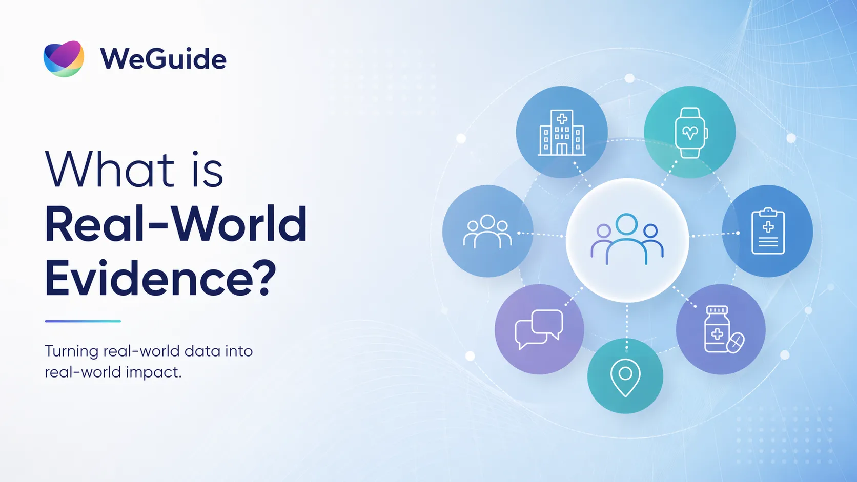 Infographic showing real-world evidence data sources in clinical research