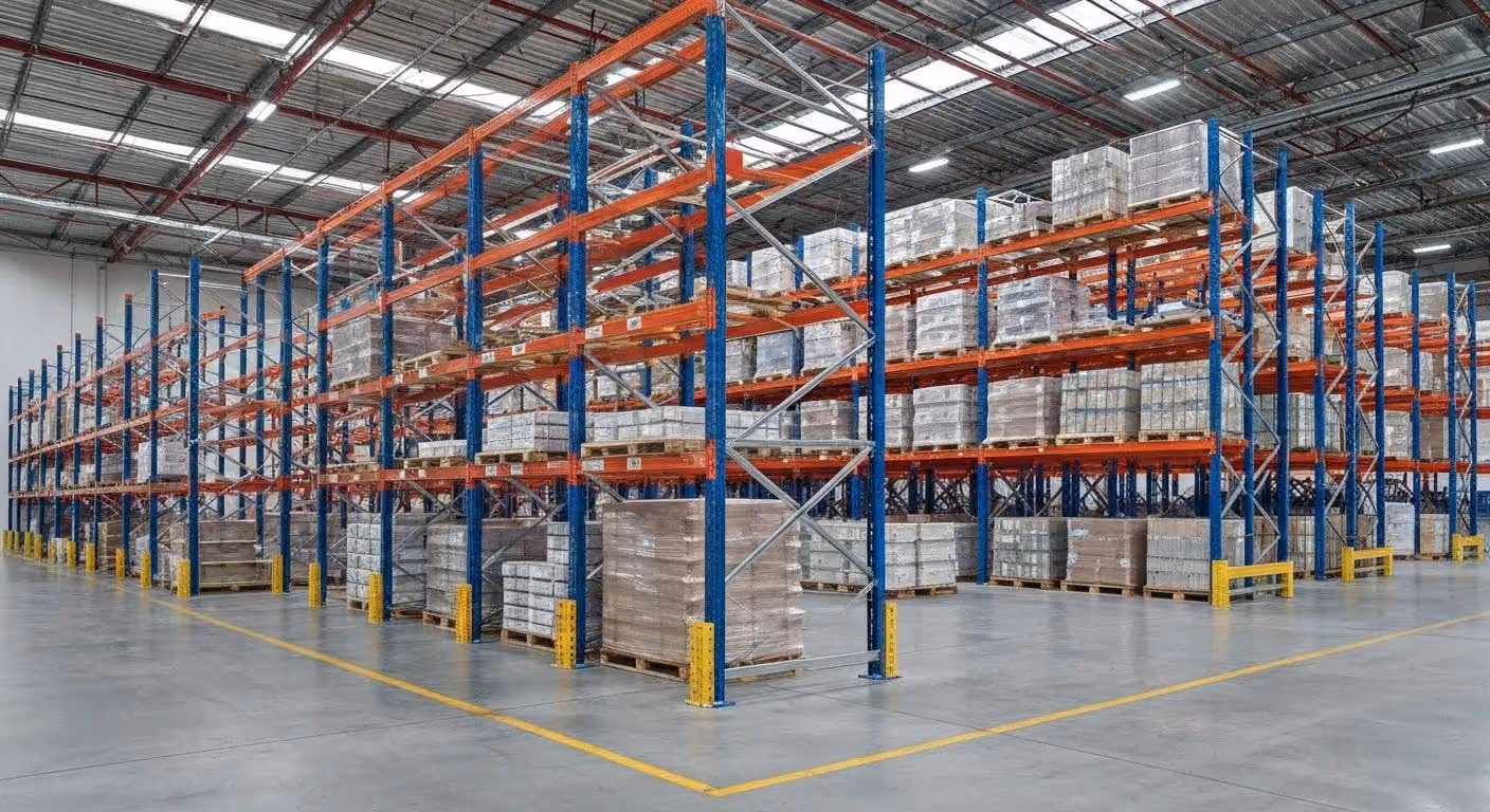 Various types of warehouse racking systems including selective and drive-in racking