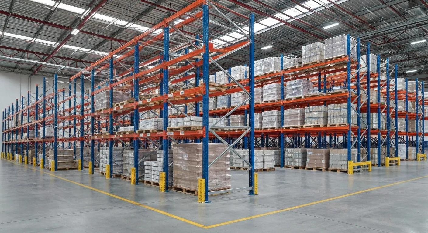 Various types of warehouse racking systems including selective and drive-in racking