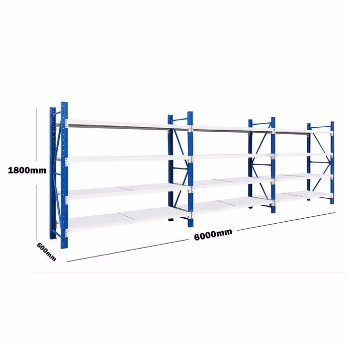 6M(L) x 1.8M(H) x 0.6M(D) Shelves Racking Metal Steel Blue & White 6018BG