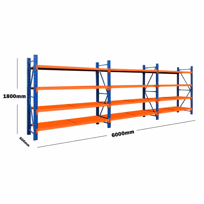 6M(L) x 1.8M(H) x 0.6M(D) Shelves Racking Metal Steel Blue & Orange 6018BO