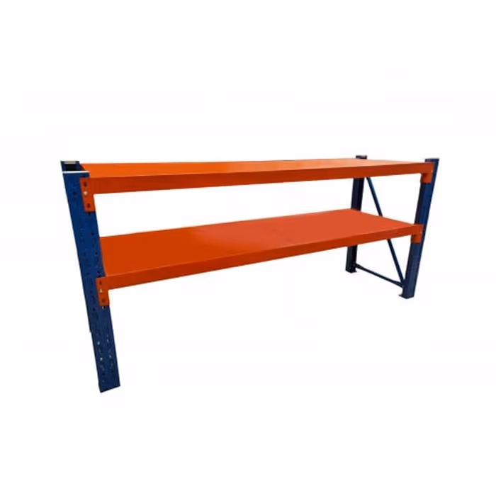 2M HEAVY DUTY METAL 2 TIER WORKBENCH UNIT BLUE AND ORANGE 6920BO
