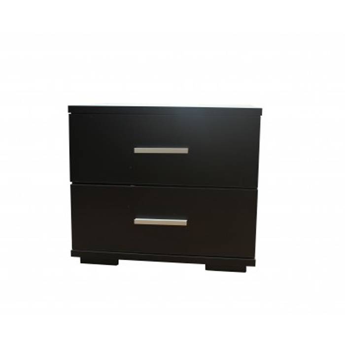 COMPACT BEDSIDE TABLE WITH 2 DRAWERS BLACK KL003