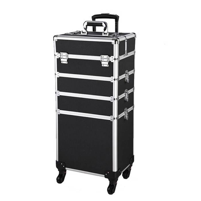 PROFESSIONAL COSMETIC MAKEUP CASE TROLLEY MAKEUP ORGANIZER STORAGE BOX ALUMINIUM MUC008