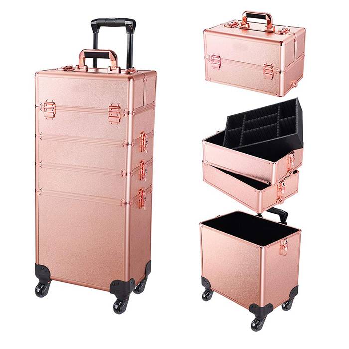 PROFESSIONAL COSMETIC MAKEUP CASE MAKEUP ORGANIZER STORAGE BOX ALUMINIUM MUC202