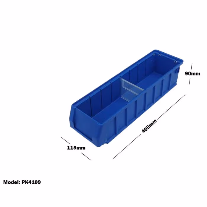 BLUE PLASTIC STACKABLE SPACE SAVING STORAGE BIN PK4109