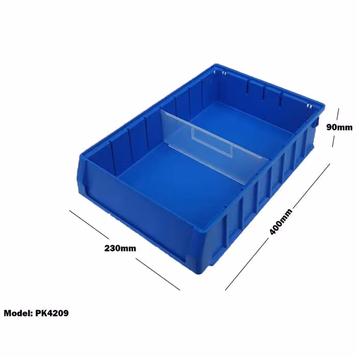 BLUE PLASTIC STACKABLE SPACE SAVING STORAGE BIN PK4209