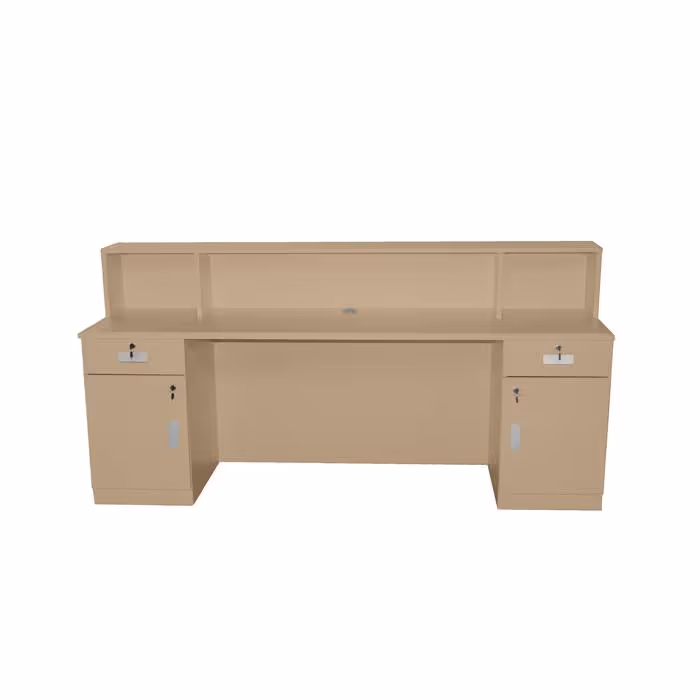 BRAND NEW TAN/OAK RECEPTION DESK COUNTER 2M