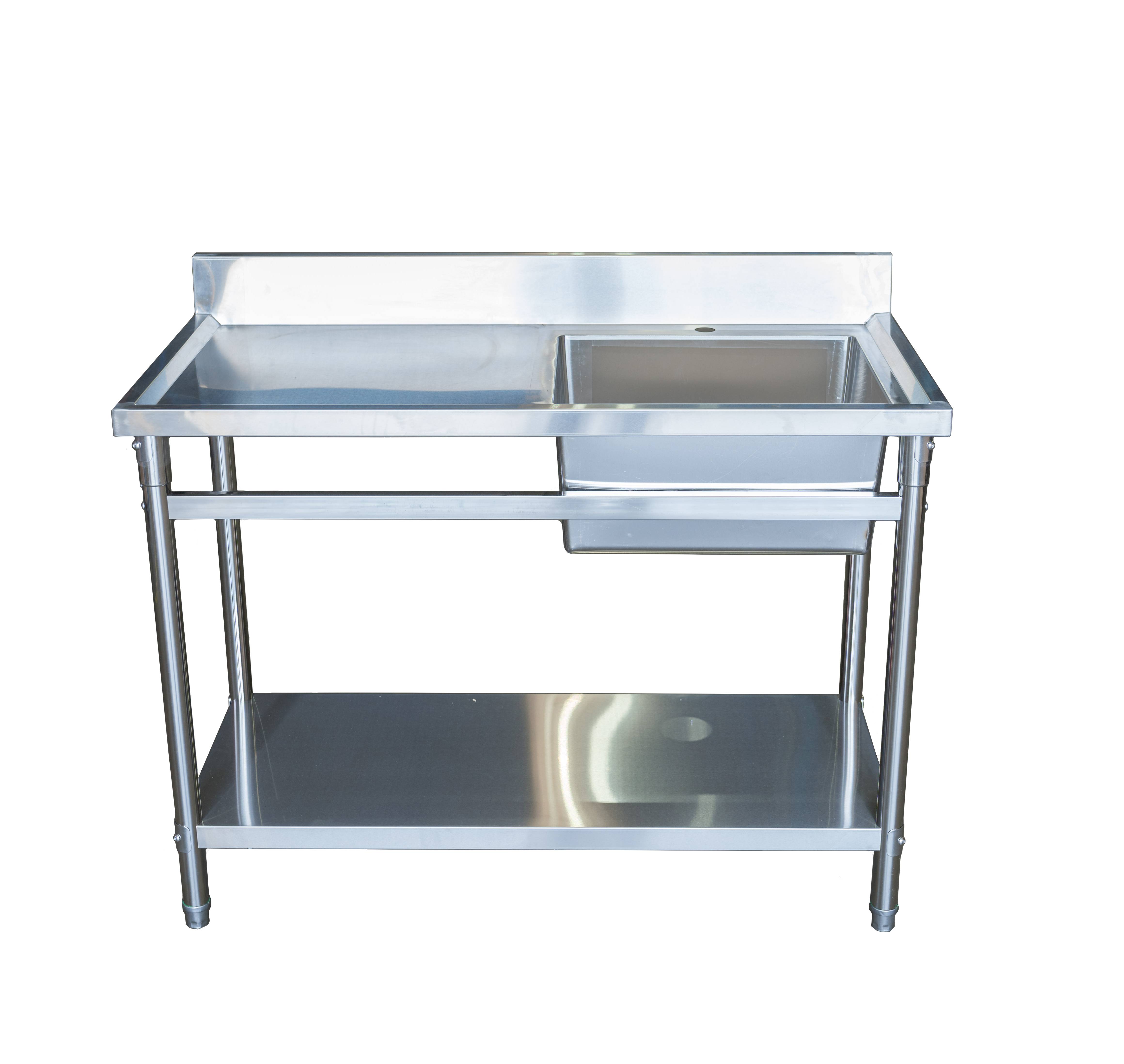 120CM X 60CM Single Right Stainless Sink With 120mm Splashback