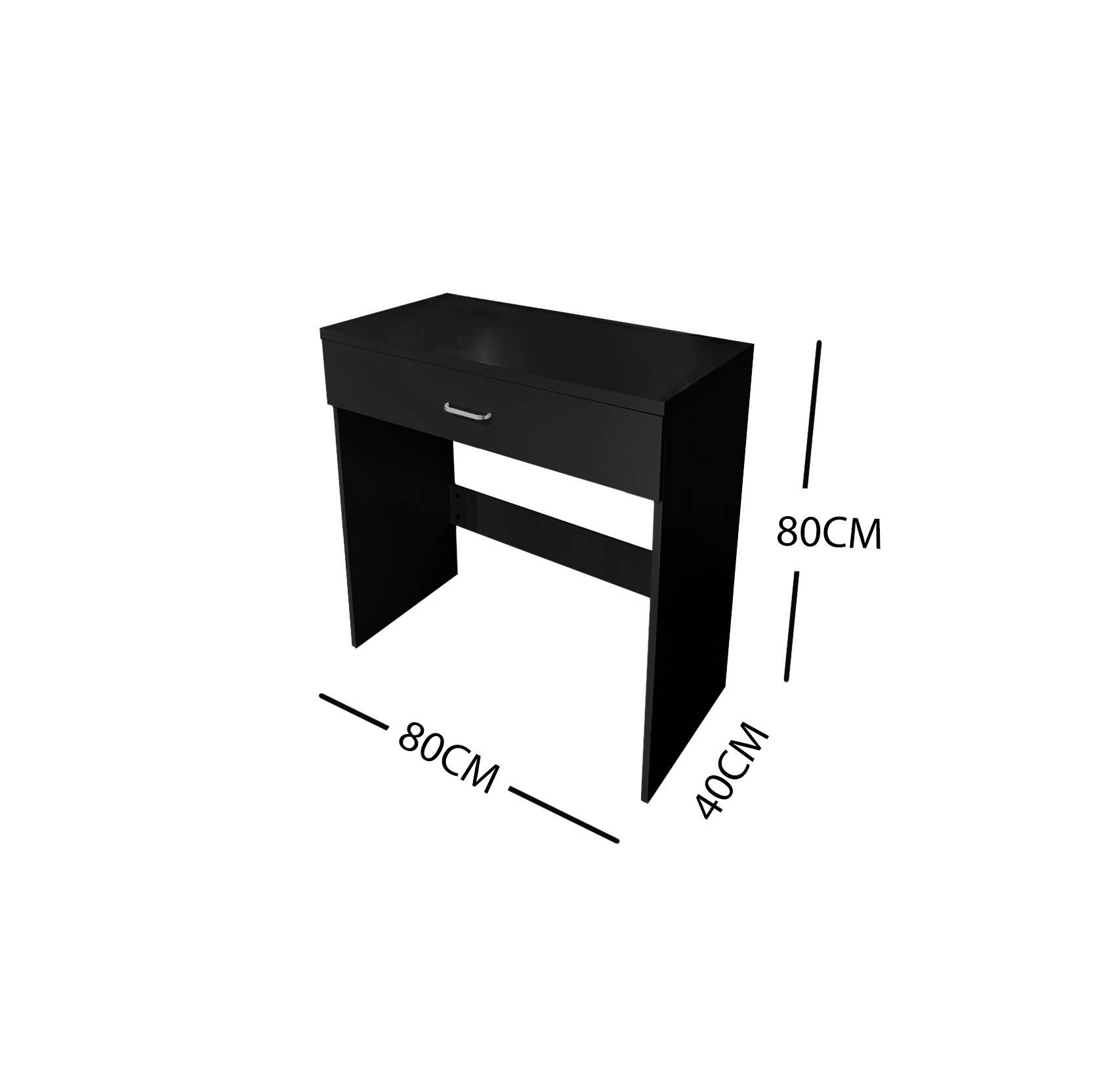 BLACK MAKE-UP DRESSER TABLE WITH SINGLE DRAWER & PULL OUT CHAIR TL-DS03K