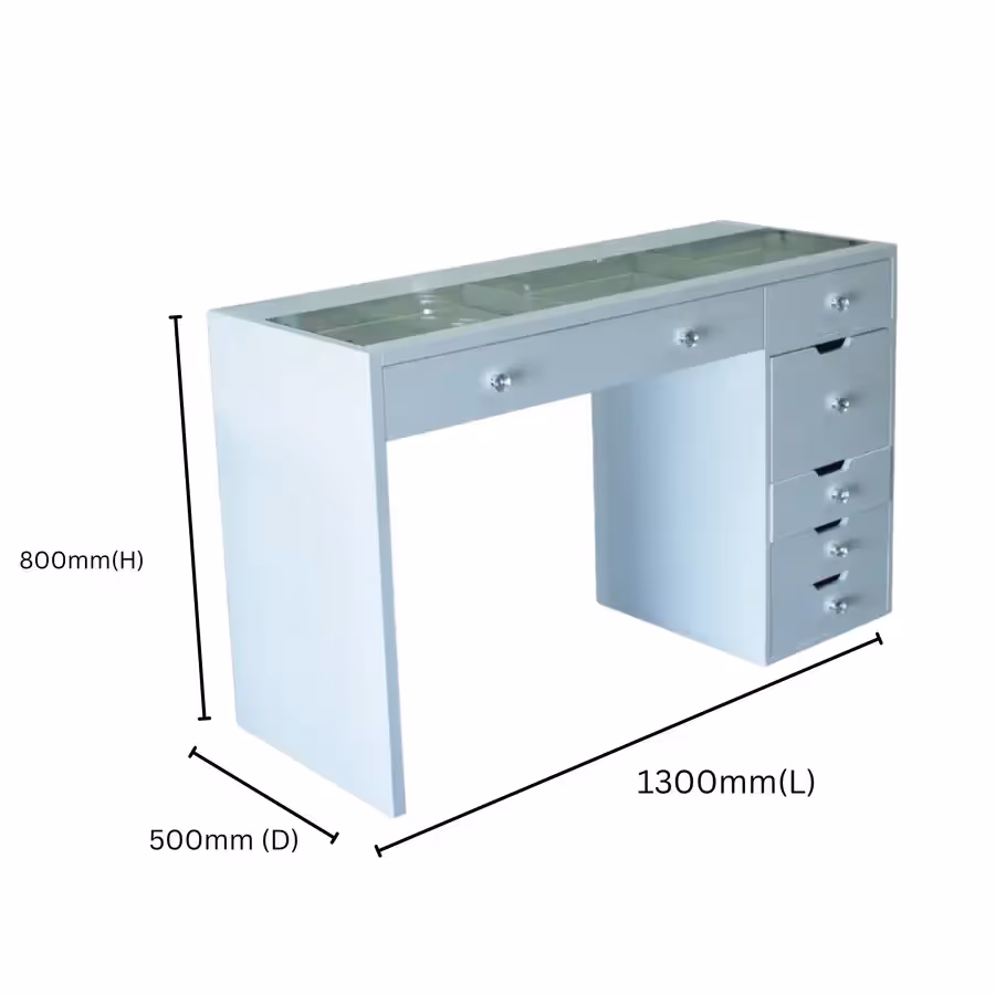 WHITE MAKE-UP DRESSER TABLE WITH 7 DRAWERS TL-DS10N