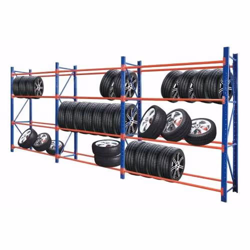 HEAVY DUTY TYRE RACK 6M X 2.4M BLUE & ORANGE