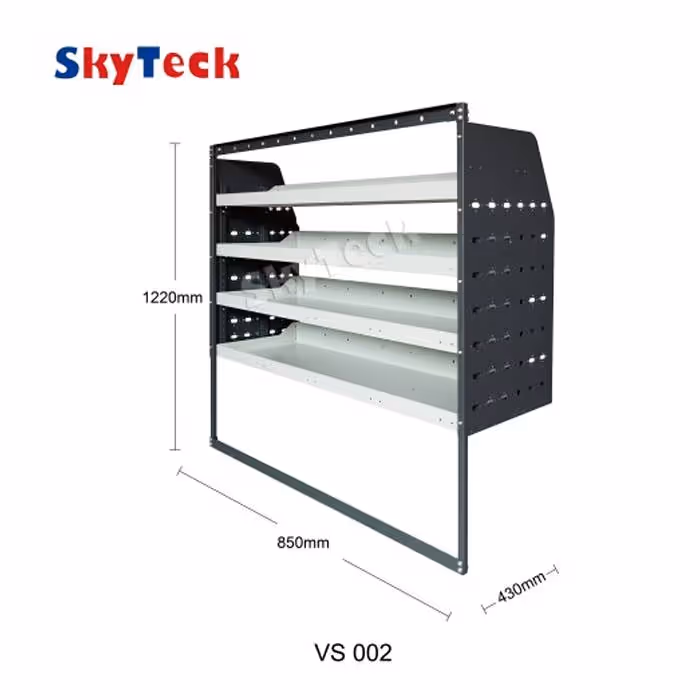 METAL VAN SHELVING 4 TIER SHELF COMPLETE UNIT 85CM X 122CM X 43CM VS002 (HALF LEG)