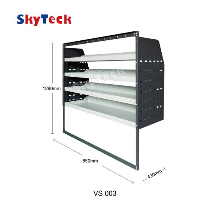 METAL VAN SHELVING 4 TIER SHELF COMPLETE UNIT 85CM X 129CM X 43CM VS003 (HALF LEG)