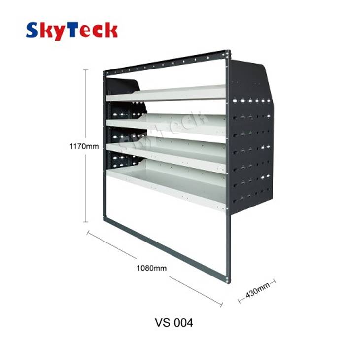 METAL VAN SHELVING 4 TIER SHELF COMPLETE UNIT 108CM X 117CM X 43CM VS004 (HALF LEG)
