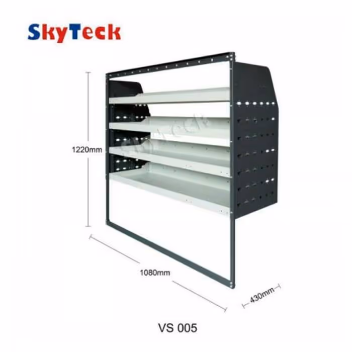 METAL VAN SHELVING 4 TIER SHELF COMPLETE UNIT 108CM X 122CM X 43CM VS005 (HALF LEG)