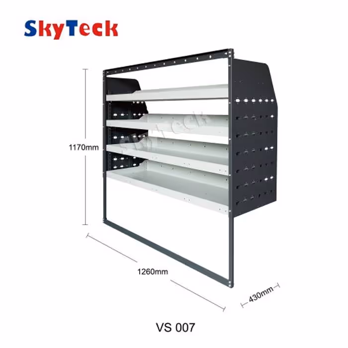 METAL VAN SHELVING 4 TIER SHELF COMPLETE UNIT 126CM X 117CM X 43CM VS007 (HALF LEG)