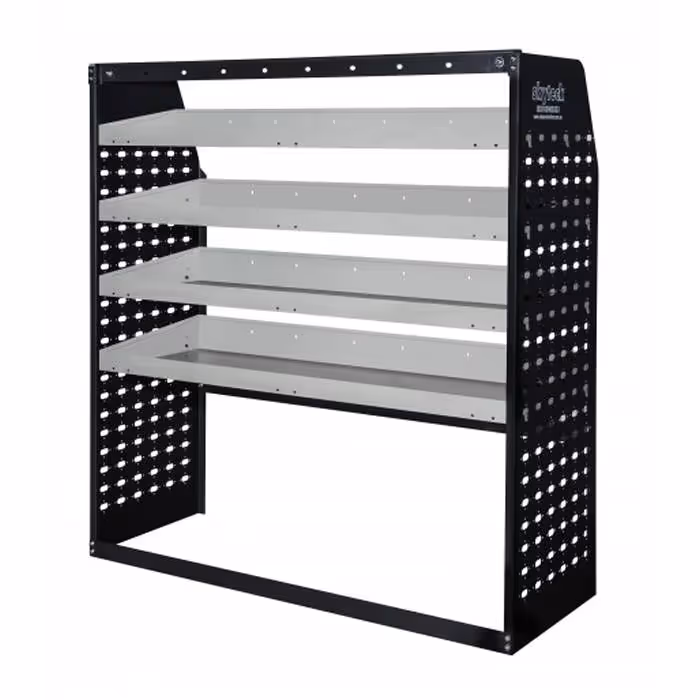 METAL VAN SHELVING 4 TIER SHELF COMPLETE UNIT 126CM X 122CM X 43CM VS008