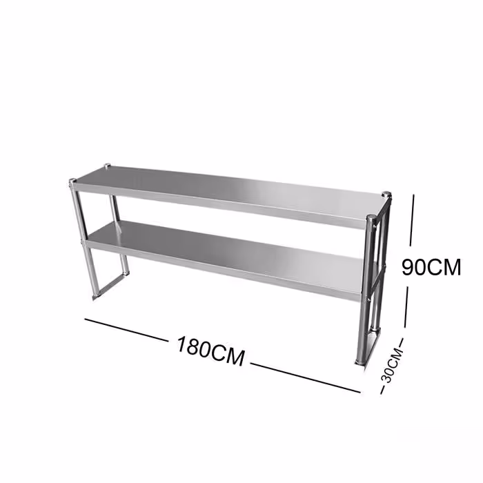 180cm Stainless Steel Metal 2 Tier Workbench Extension Kitchen Bench Storage
