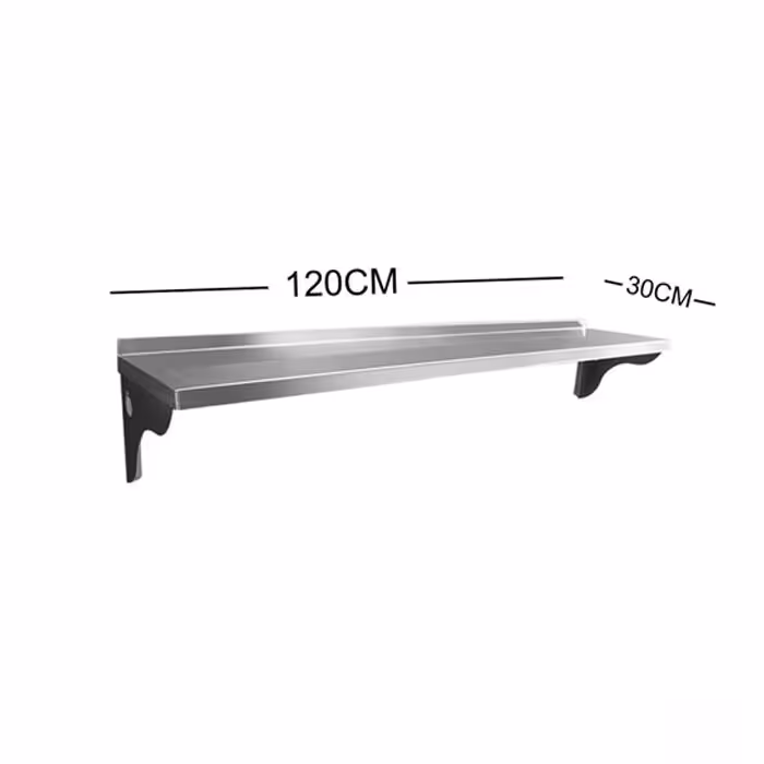 120cm Stainless Steel Metal Wall Mounted Floating Storage Shelf