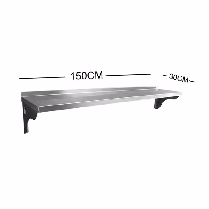 150cm Stainless Steel Metal Wall Mounted Floating Storage Shelf