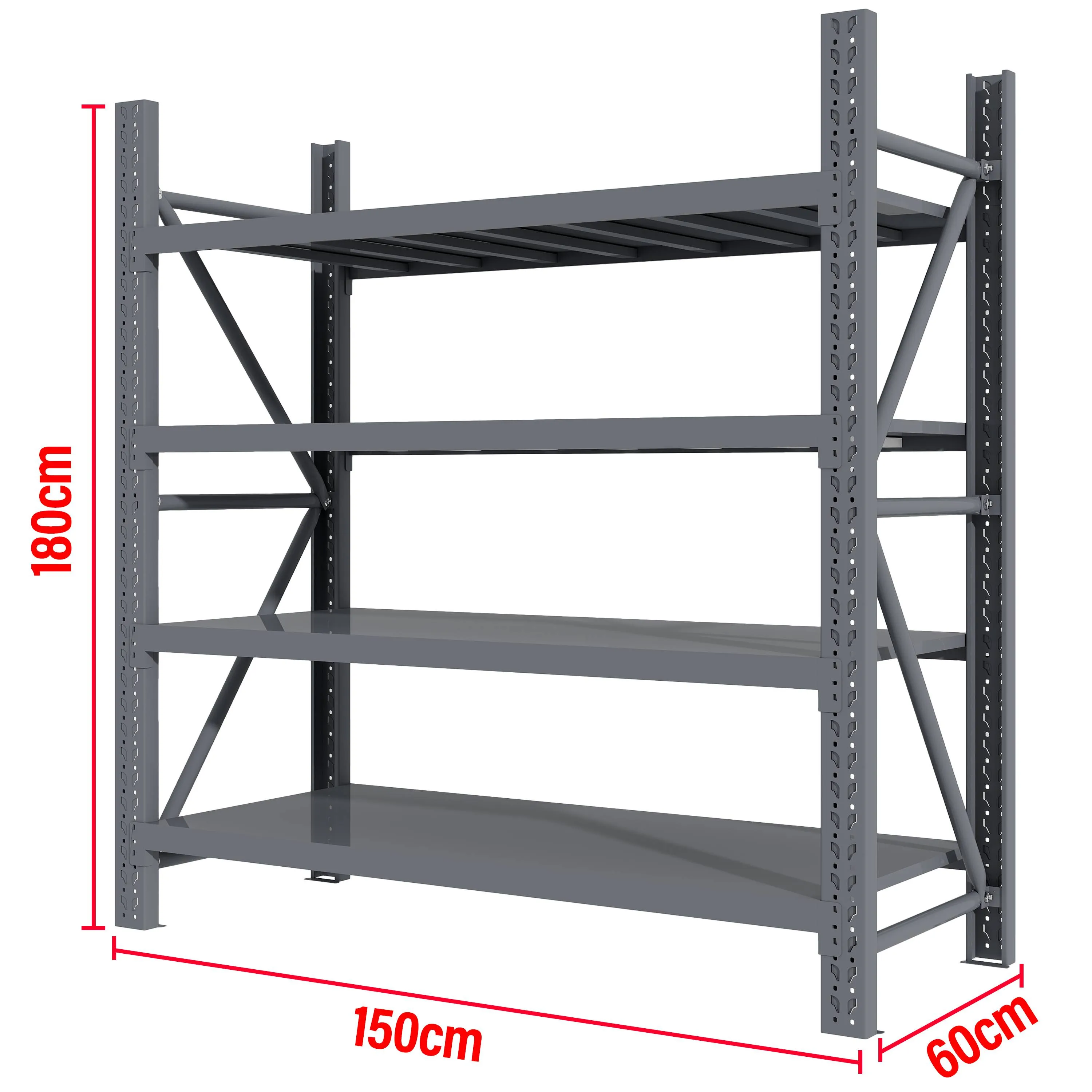 1.5M(L) x 1.8M(H) x 0.6M(D) Shelves Racking Metal Steel Charcoal 1518C