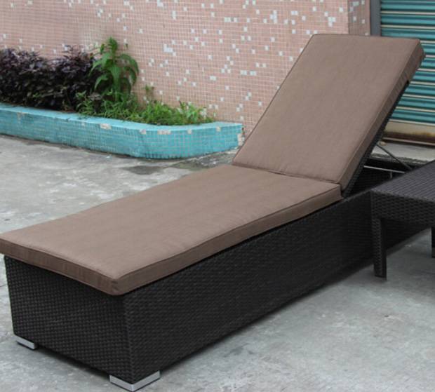 GREY-BROWN WATER-PROOF REPLACEMENT SUN LOUNGE CUSHION COVER ONLY