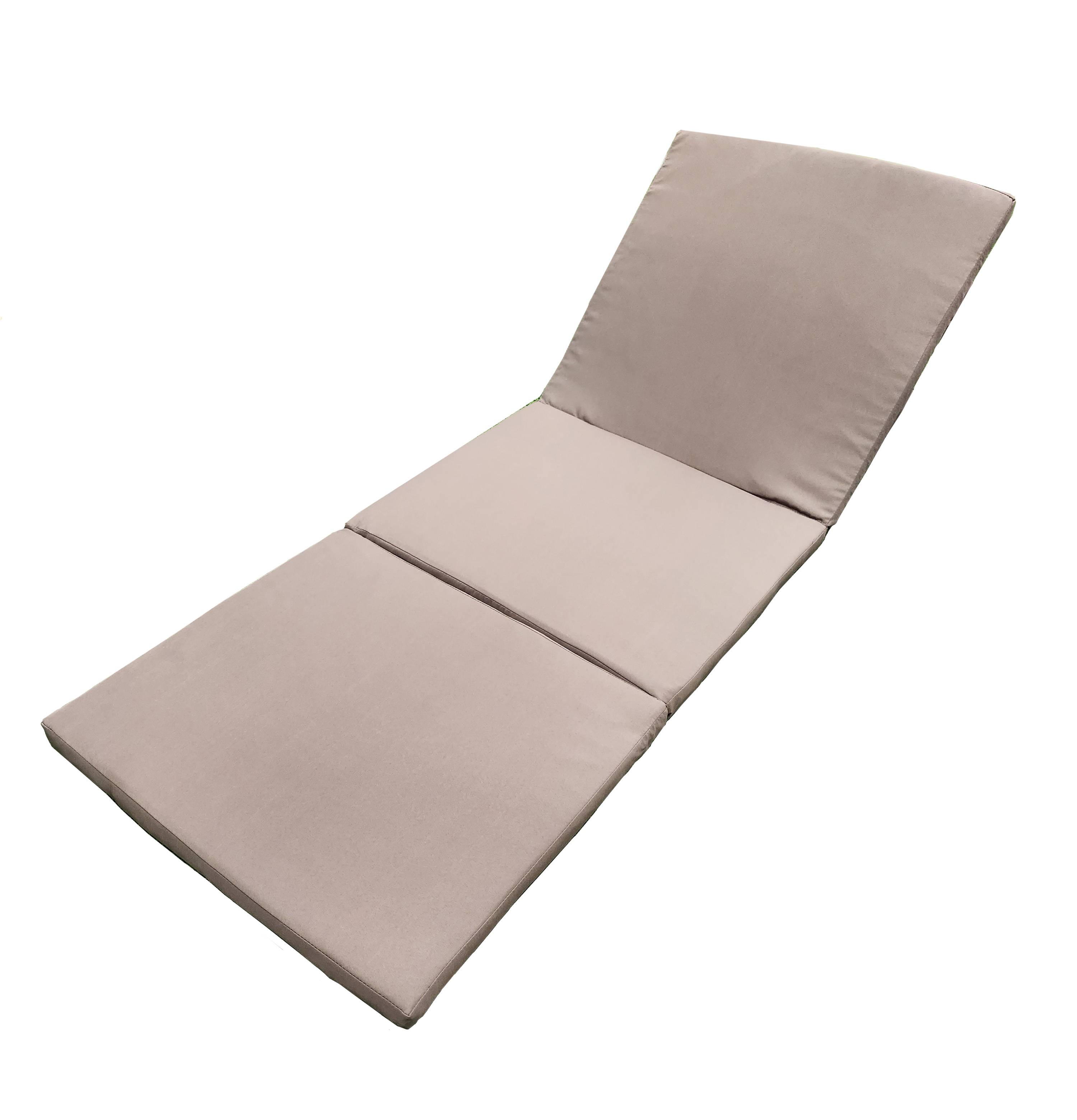 GREY-BROWN WATER-PROOF REPLACEMENT SUN LOUNGE CUSHION FOR INDOOR/OUTDOOR FURNITURE