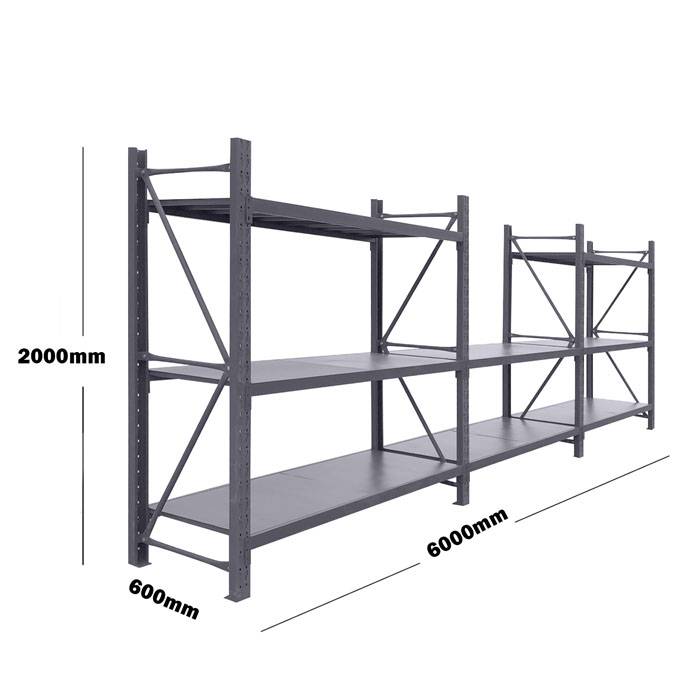 6M Metal Garage Shelving + Workbench Package GP620C (Charcoal)