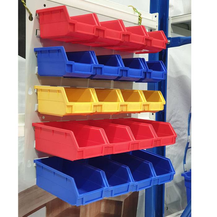 20 STORAGE BIN WALL-MOUNTED RACK TOOLS PARTS GARAGE SHELVING ORGANISER PS045