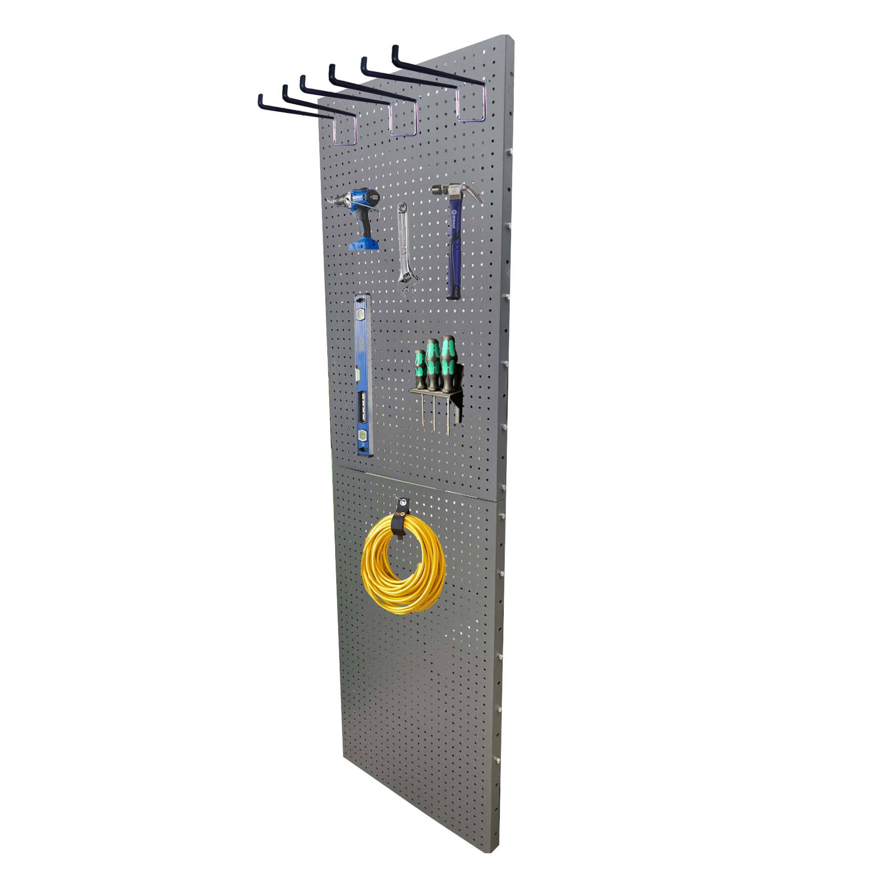 Garage Shelving Upright Frame End Perforated Pegboard Panels Charcoal