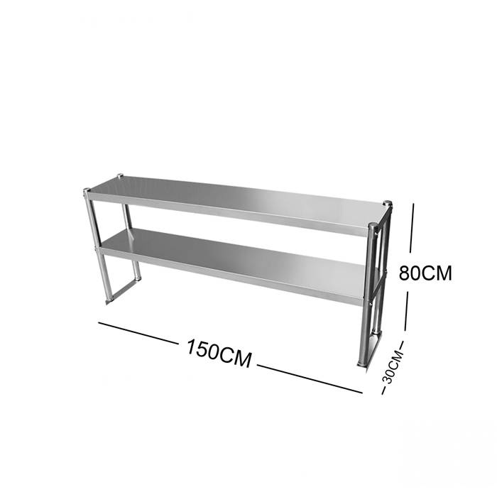 150cm Stainless Steel Metal 2 Tier Workbench Extension Kitchen Bench Storage