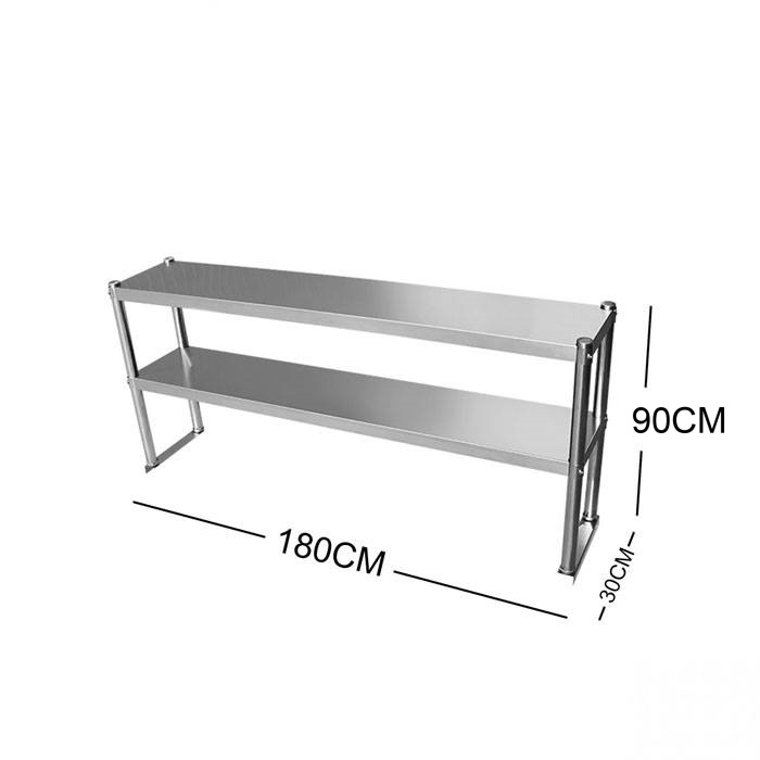 180cm Stainless Steel Metal 2 Tier Workbench Extension Kitchen Bench Storage