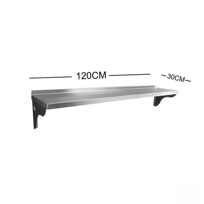 120cm Stainless Steel Metal Wall Mounted Floating Storage Shelf