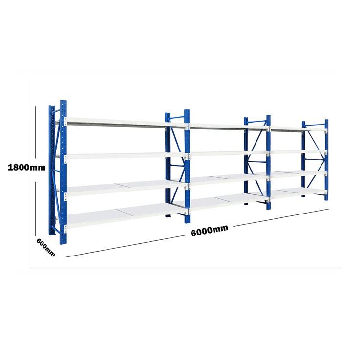 6M(L) x 1.8M(H) x 0.6M(D) Shelves Racking Metal Steel Blue & White 6018BG