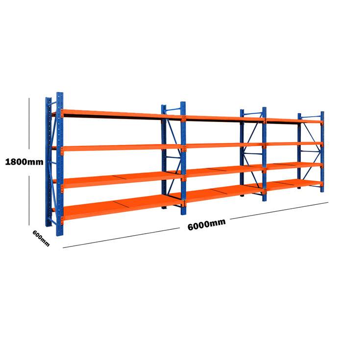 6M(L) x 1.8M(H) x 0.6M(D) Shelves Racking Metal Steel Blue & Orange 6018BO