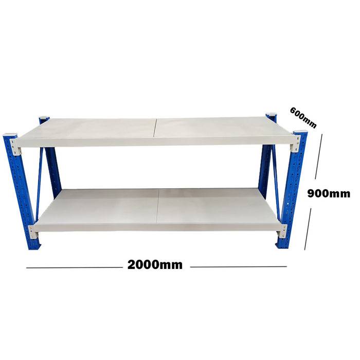 2M HEAVY DUTY METAL 2 TIER WORKBENCH UNIT BLUE & WHITE 6920BG
