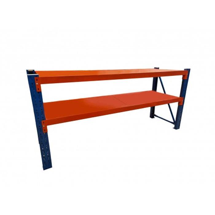 2M HEAVY DUTY METAL 2 TIER WORKBENCH UNIT BLUE AND ORANGE 6920BO